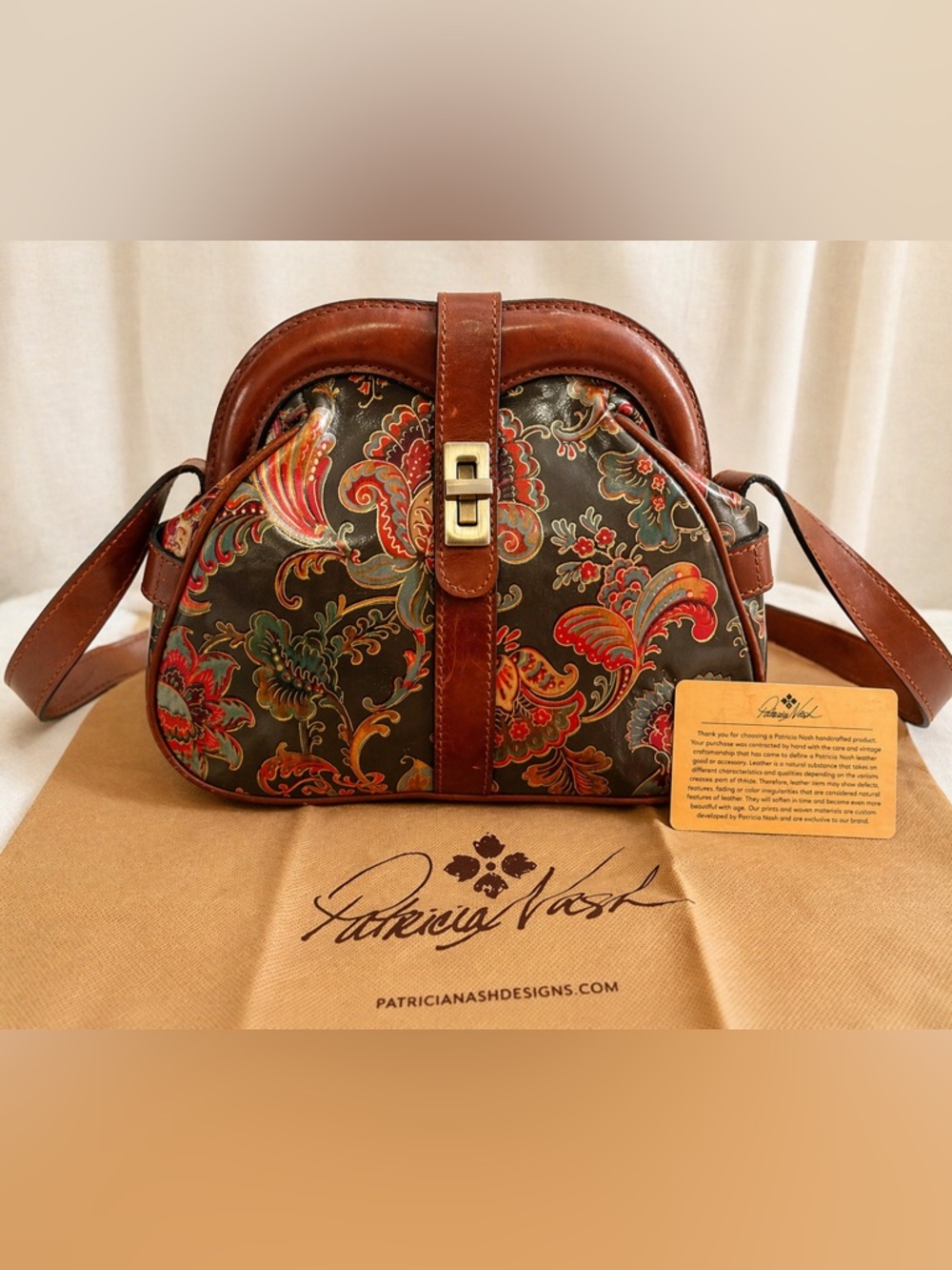 Patricia Nash Rosora Vintage Italian Floral Leather RARE Collector Bag NEW